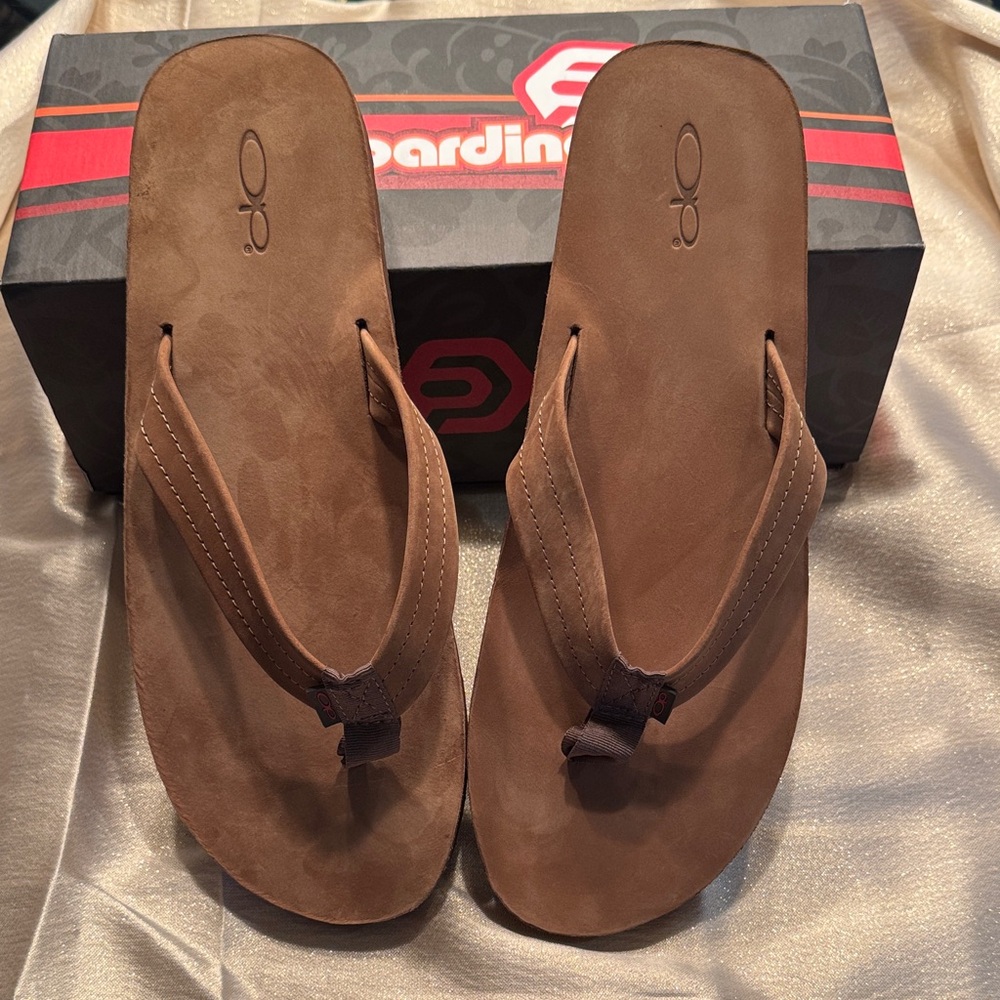 OP Men's Brown Flip-Flops - Style OP1730A - Size 13